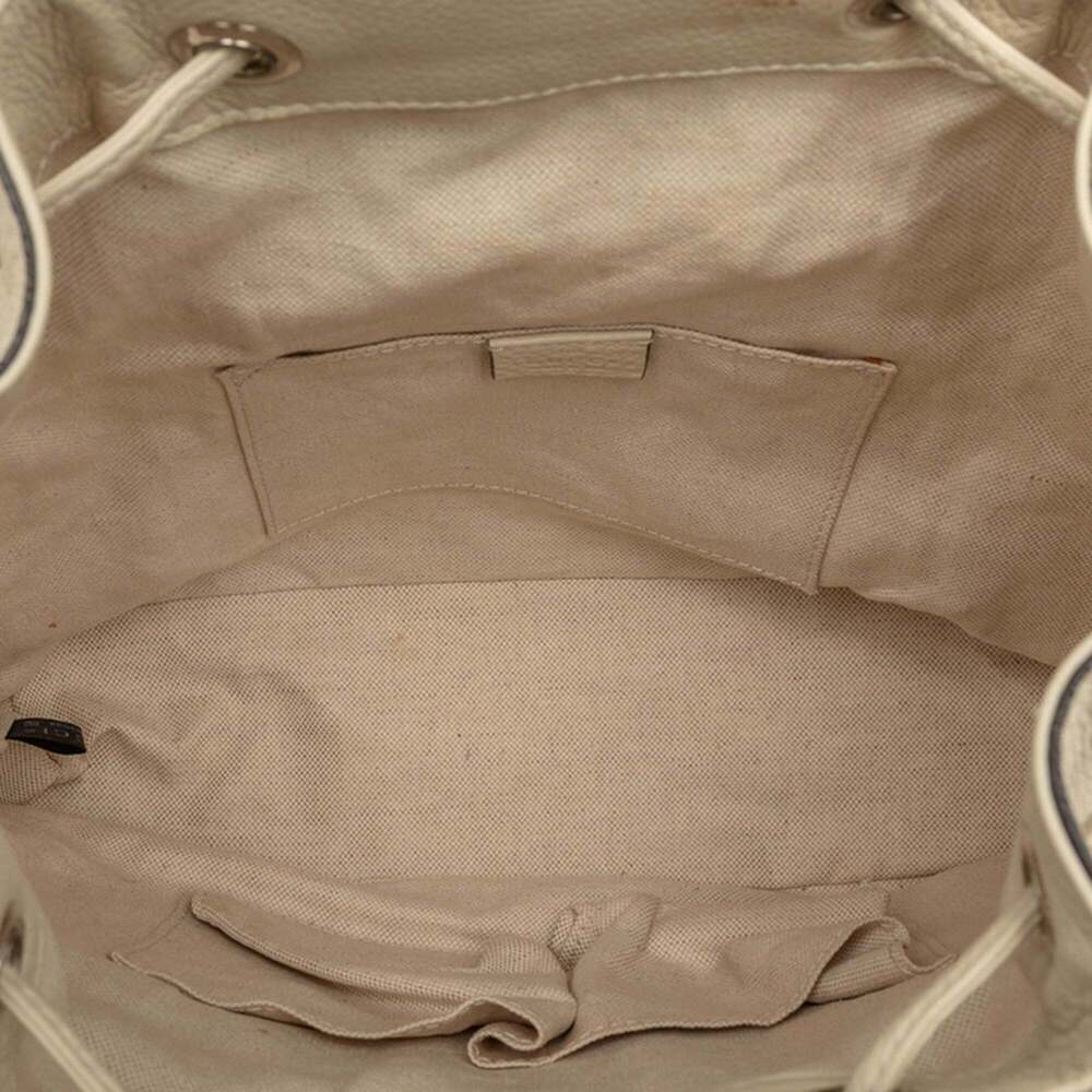 GUCCI White Leather Bamboo Backpack - Picture 4 of 7